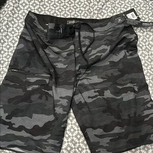 O'Neill Black and Gray Camouflage Shorts